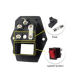 Power Supply Socket Power Connector Inlet Module Plug 5A Fuse Switch with 4Pcs 16-14 AWG Wiring 3 Pin IEC320 C14 - Image 4